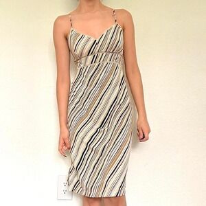 BCBGMAXAZRIA striped midi dress